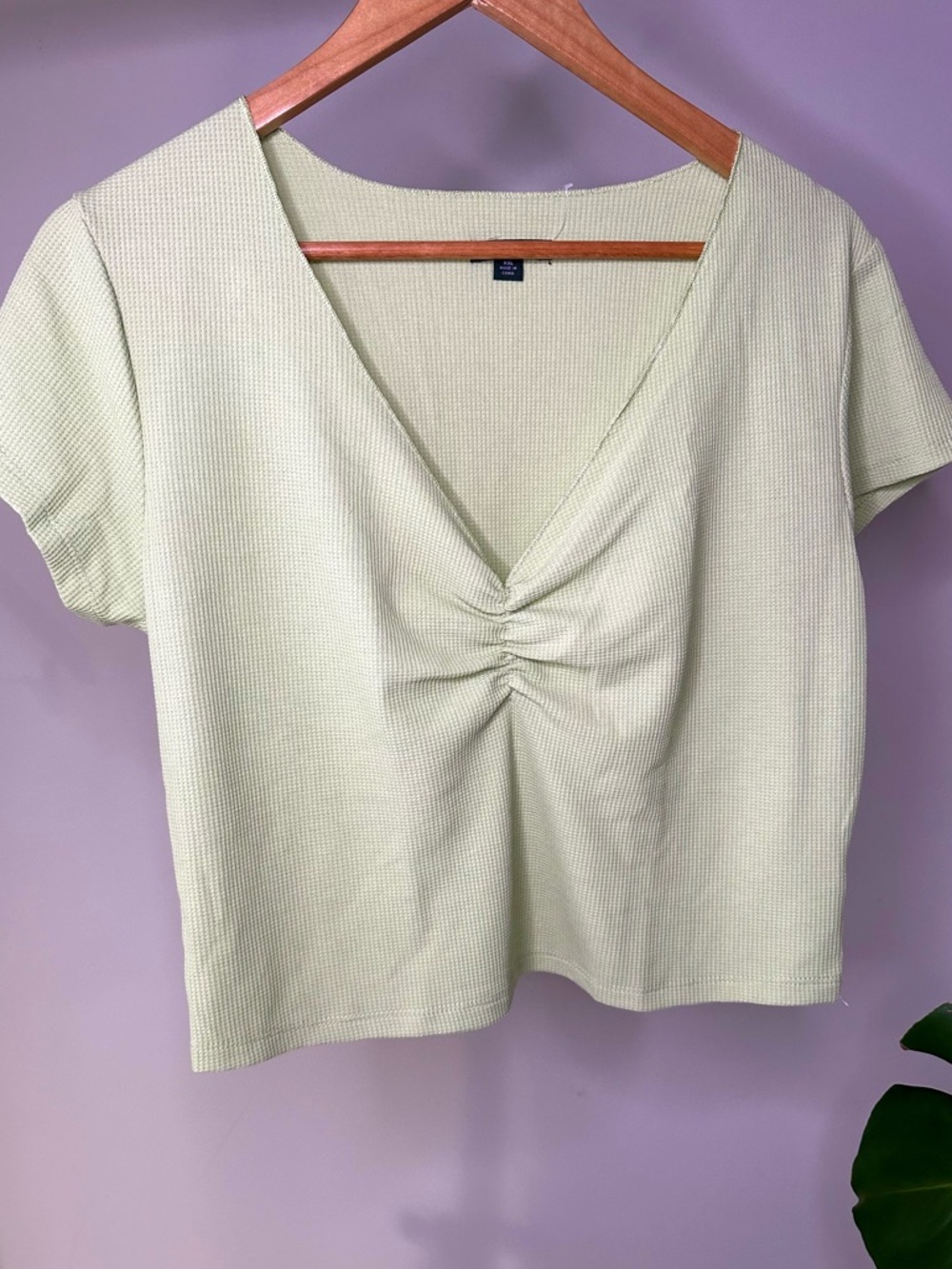 Y2K Vibes Wild Fable Lime Green Waffle Knit Crop Women's Top